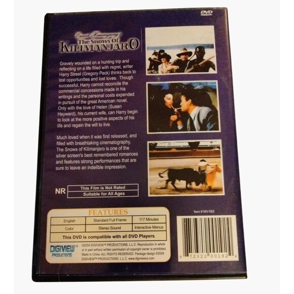 Ernest Hemingways The Snows Of Kilimanjaro Digitally Remastered DVD - Picture 2 of 4